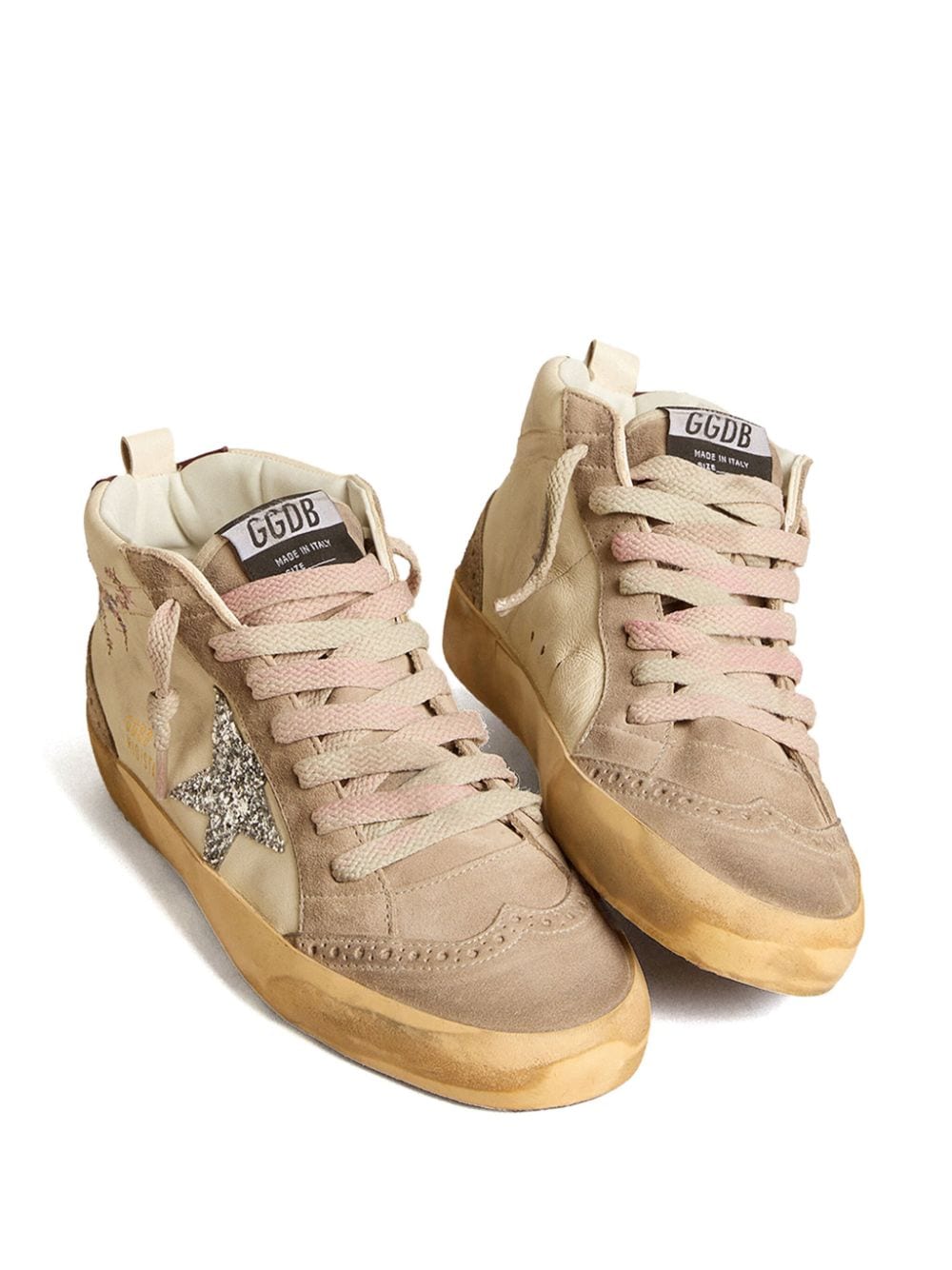 Golden Goose Midstar panelled embroidered sneakers - Beige