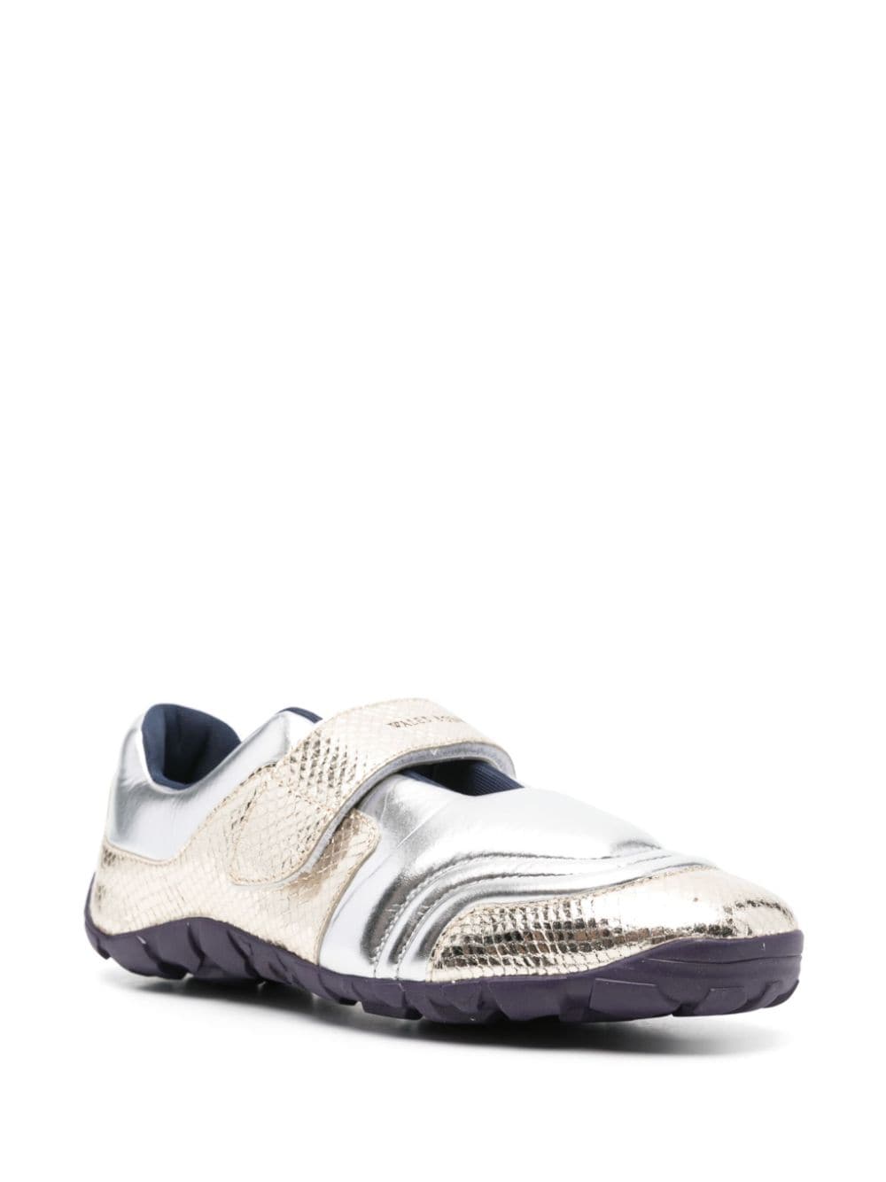 Wales Bonner Jewel touch-strap metallic sneakers - Zilver
