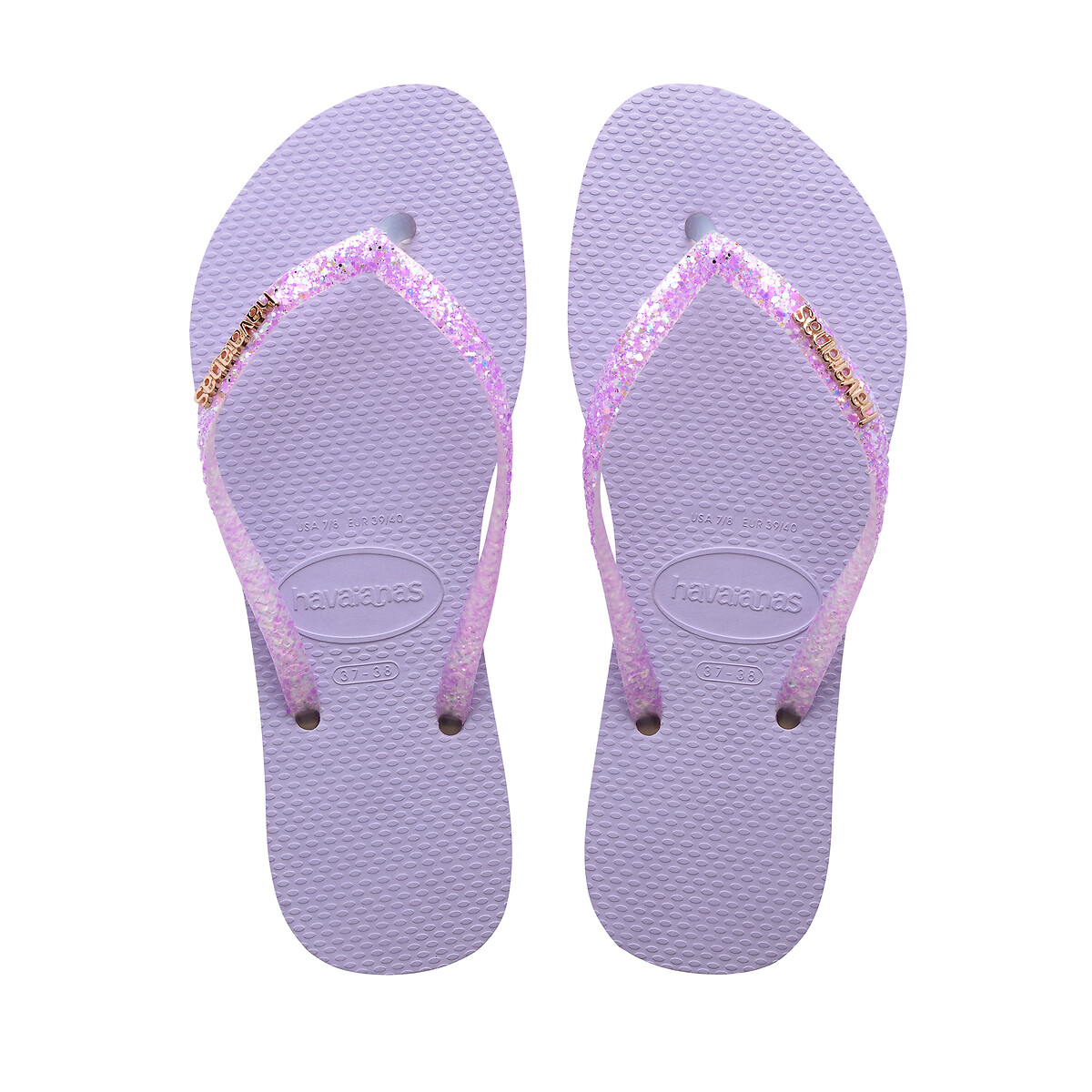 Havaianas Women's Slim Glitter Flourish Flip Flops - Purple - UK 5
