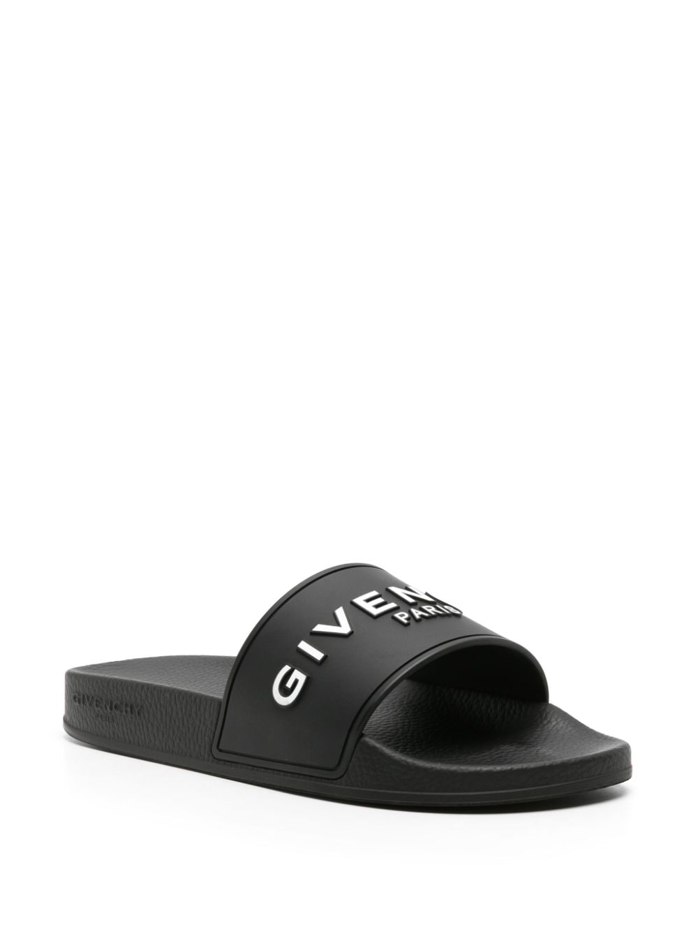 Givenchy Pre-Owned Slippers met logo-reliëf - Zwart