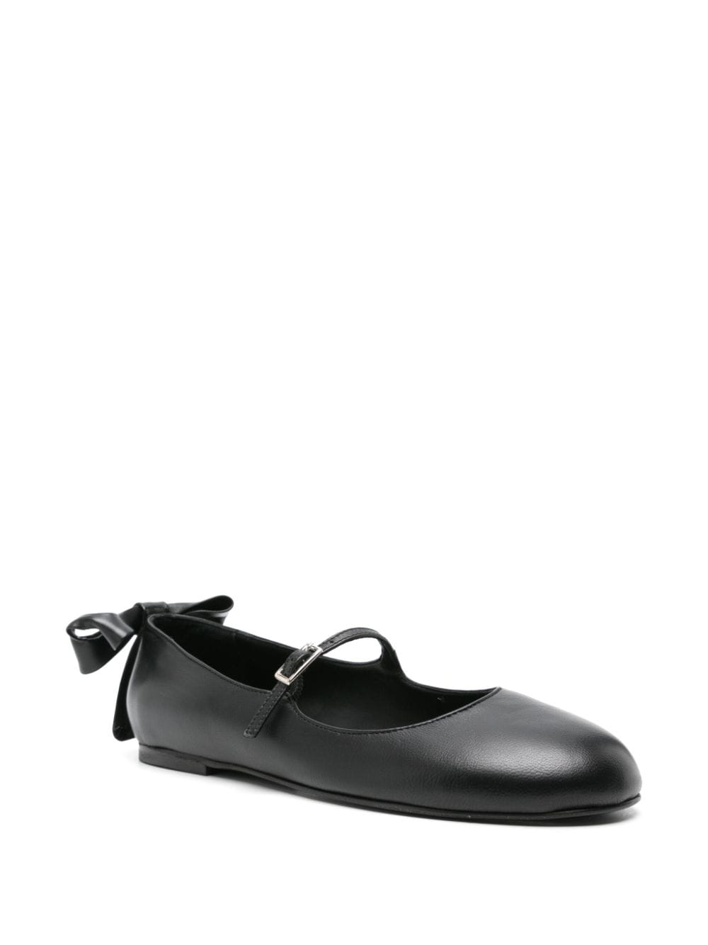 GIABORGHINI bow-detail leather ballerina shoes - Zwart