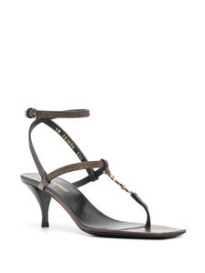 Saint Laurent Cassandra 60mm leather sandals - Bruin