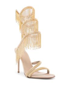 Le Silla Jewels sandalen met franje 110 mm - Beige
