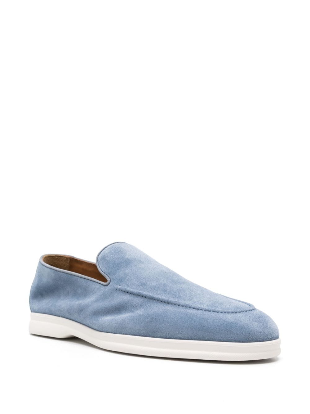 Doucal's almond-toe suede loafers - Blauw