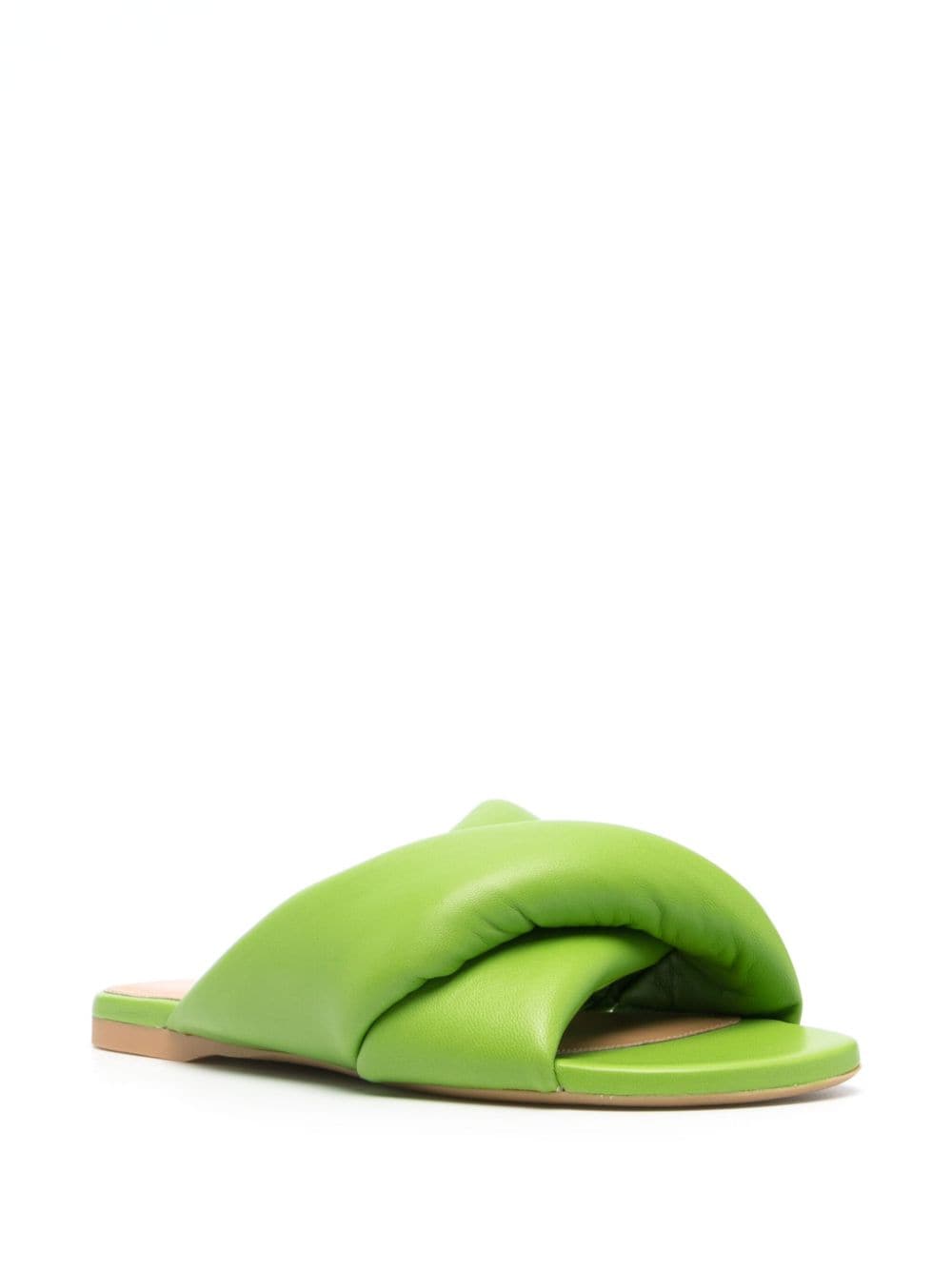 JW Anderson leather flat sandals - Groen