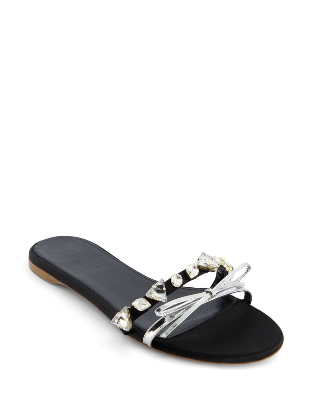 Giambattista Valli Leren sandalen - Zwart