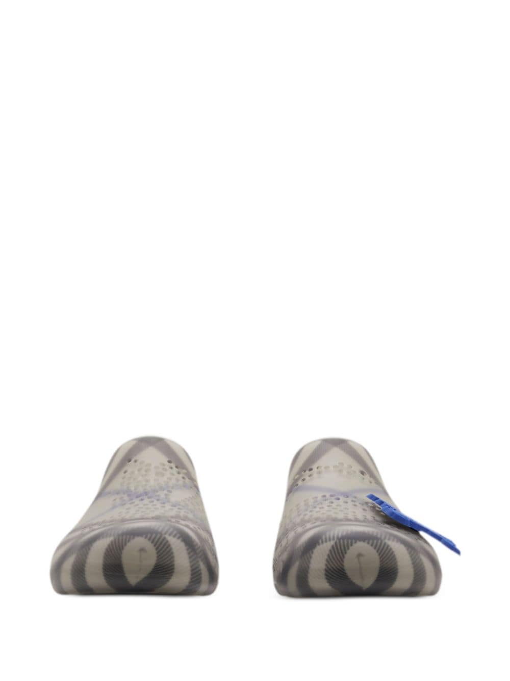 Burberry Stingray slippers met geruite voering - Grijs