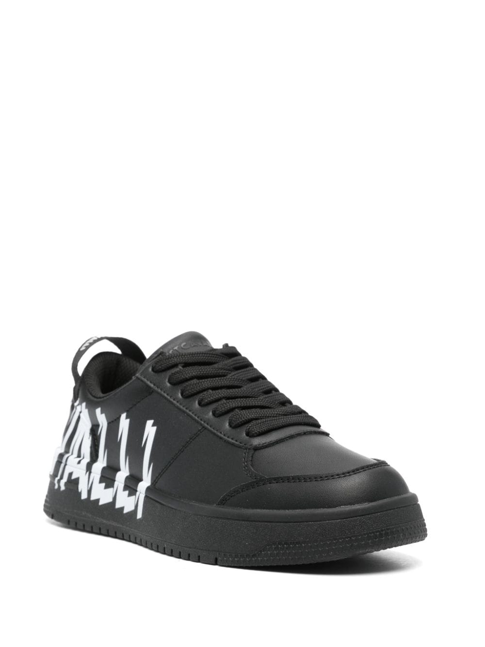 Just Cavalli logo-print leather sneakers - Zwart