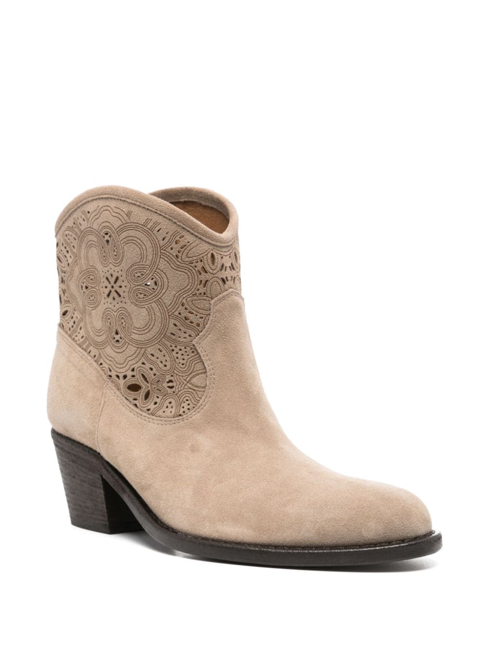 Via Roma 15 60mm suede boots - Beige