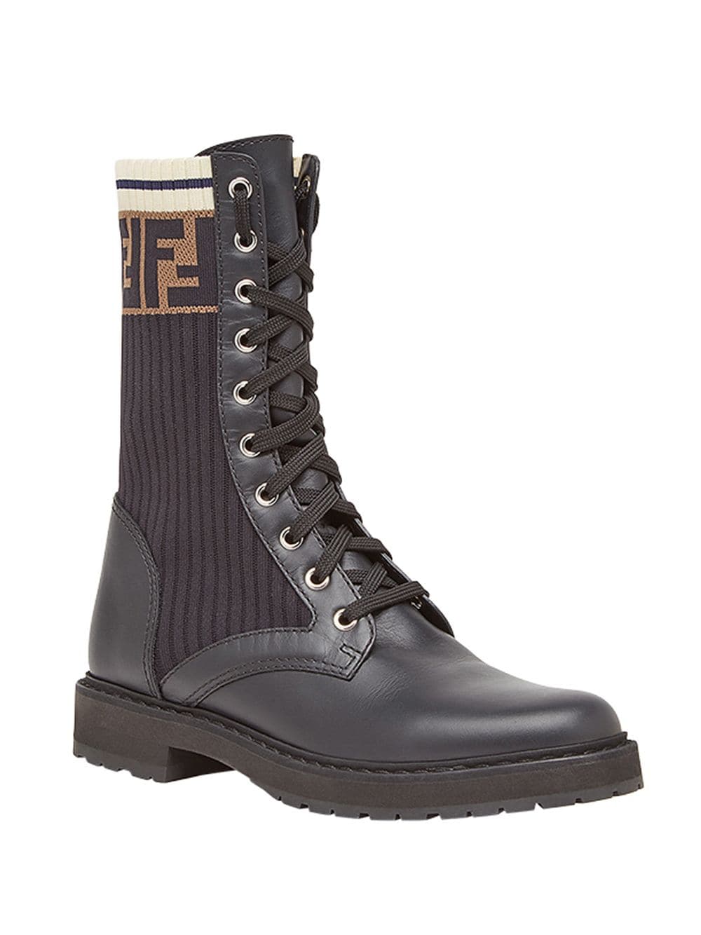 FENDI Rockoko-combat boots - Zwart