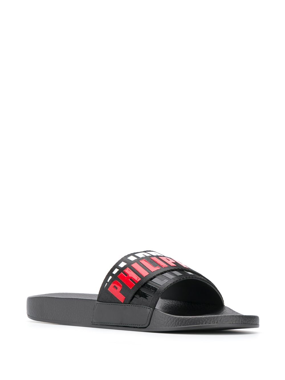 Philipp Plein Gummy sandalen met logo - Zwart