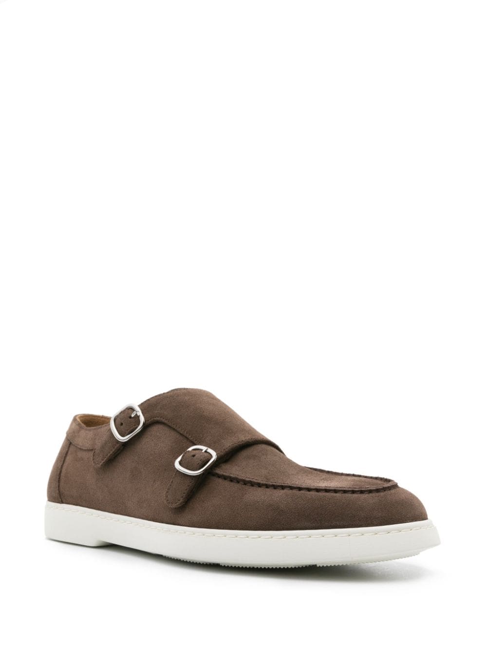 Doucal's round-toe suede monk shoes - Bruin