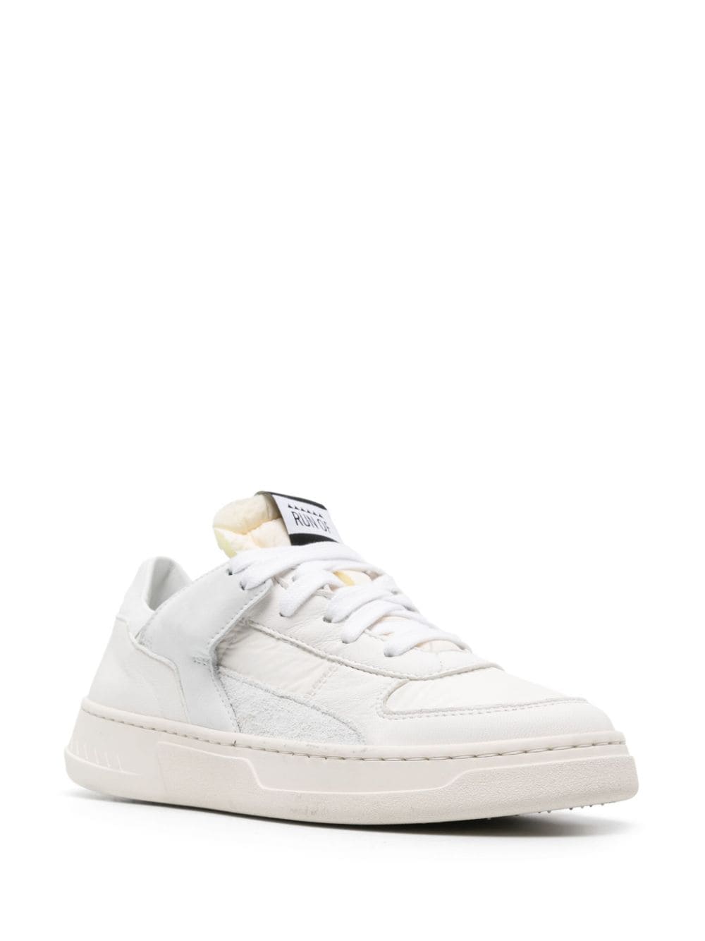 RUN OF tonal leather sneakers - Wit
