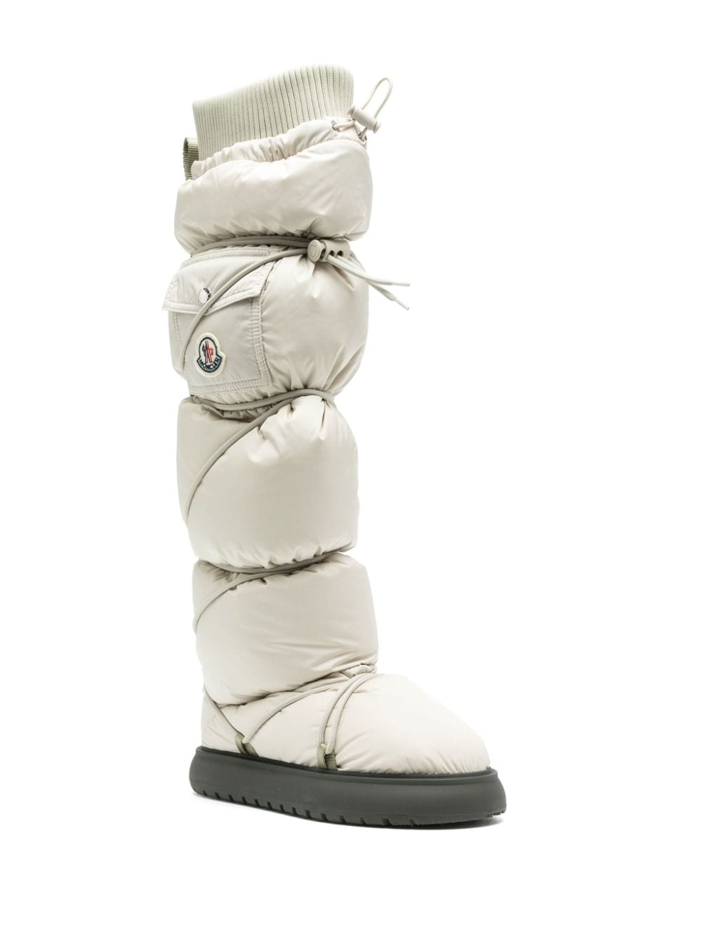 Moncler Gaia quilted knee-high boots - Beige