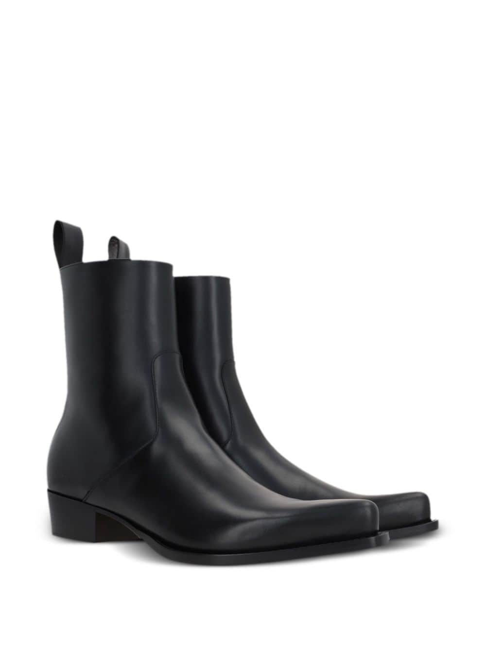 Bottega Veneta pointed-toe leather boots - Zwart