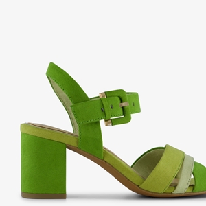 Nova dames sandalen met hak groen