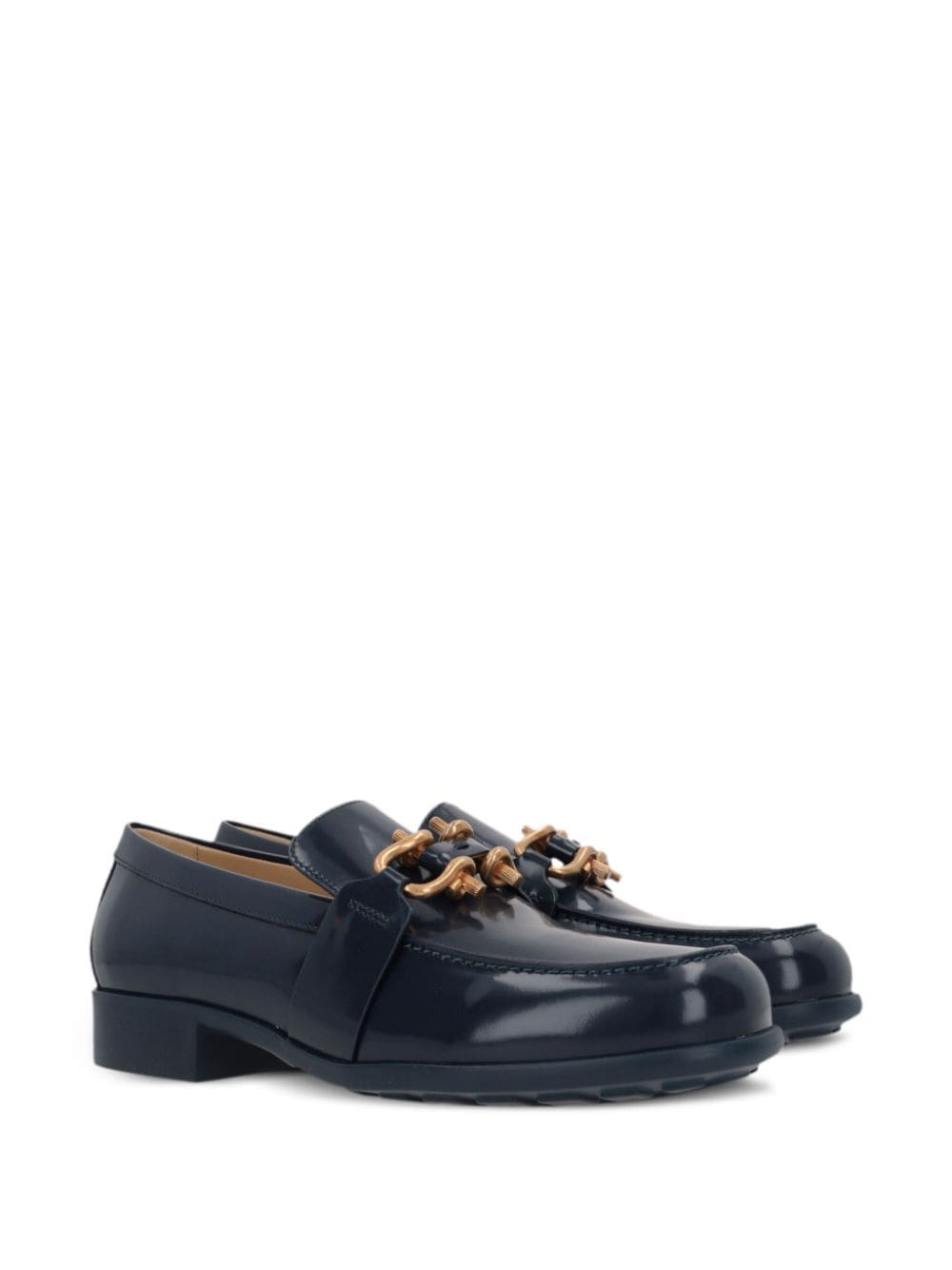 Bottega Veneta bucle-detail leather loafers - Blauw
