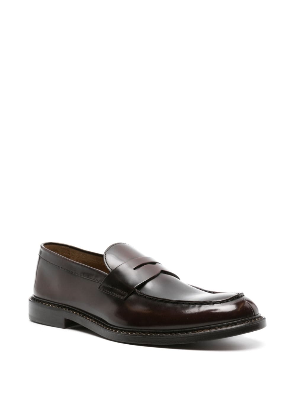 Doucal's penny-slot leather loafers - Bruin