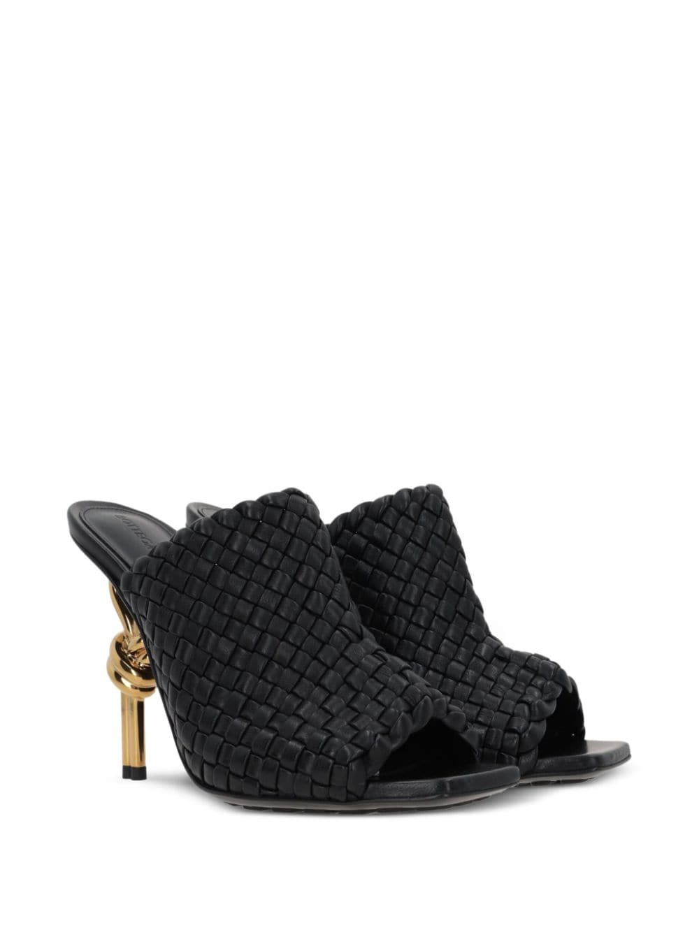 Bottega Veneta 90mm Intrecciato leather heels - Zwart