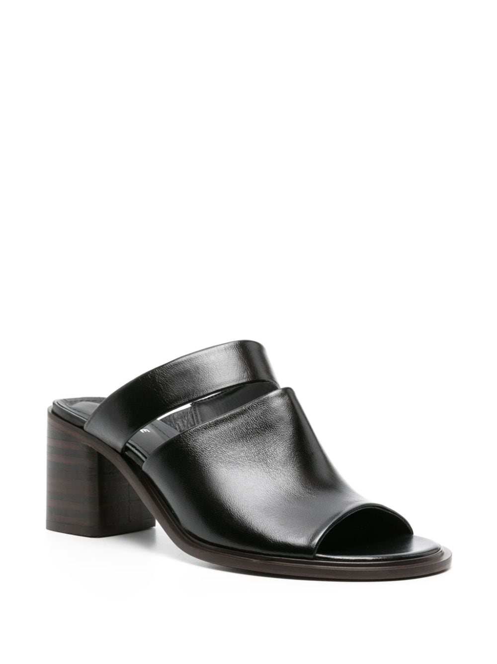LEMAIRE Double Strap 55mm leather mules - Zwart