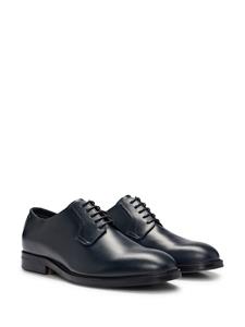 BOSS Leren derby schoenen - Blauw