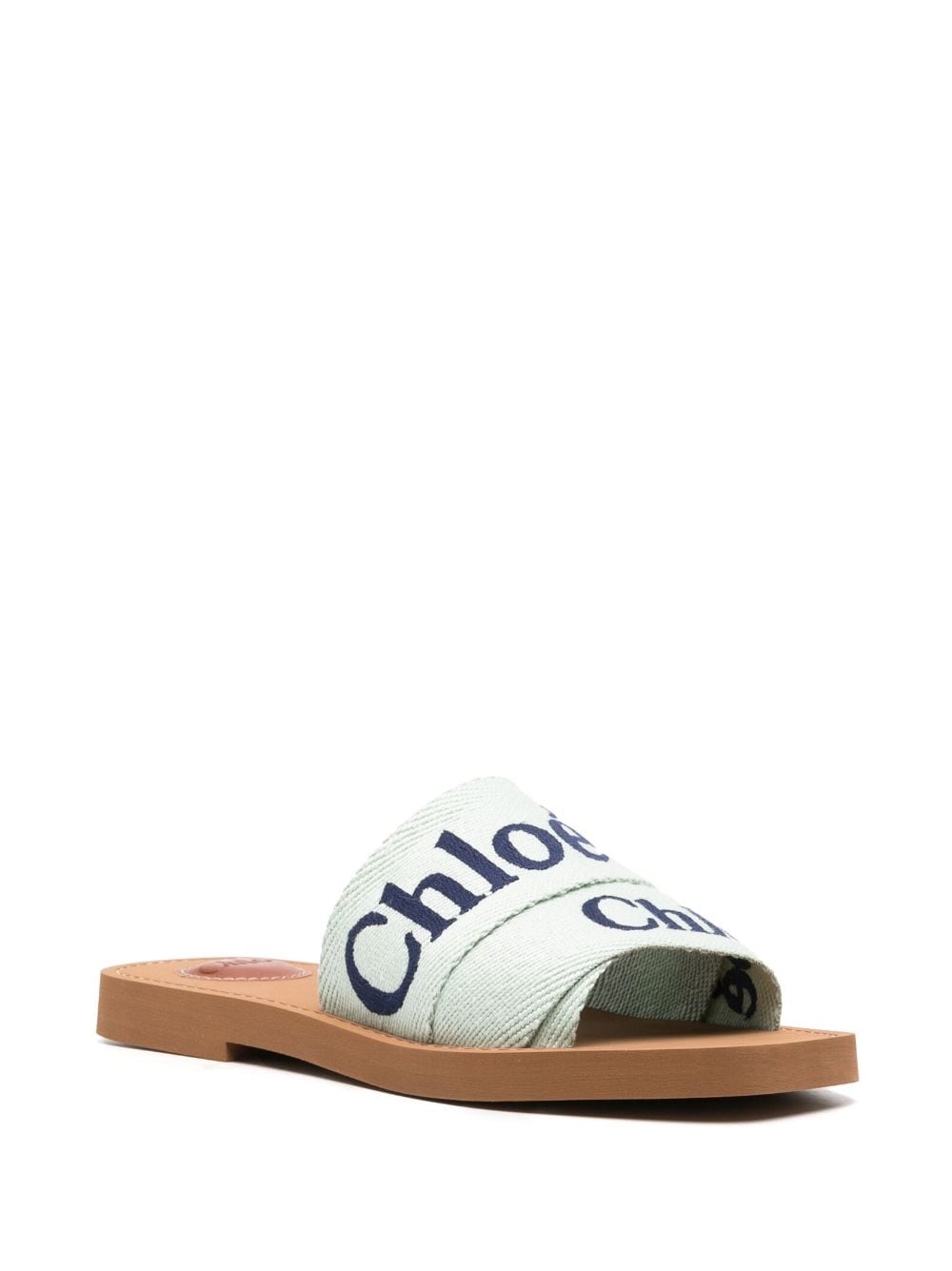 Chloé Woody sandalen met logoprint - Groen