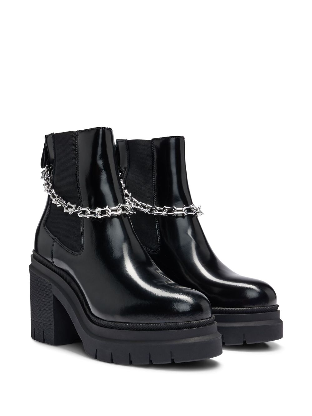 HUGO chelsea boots with trim - Zwart
