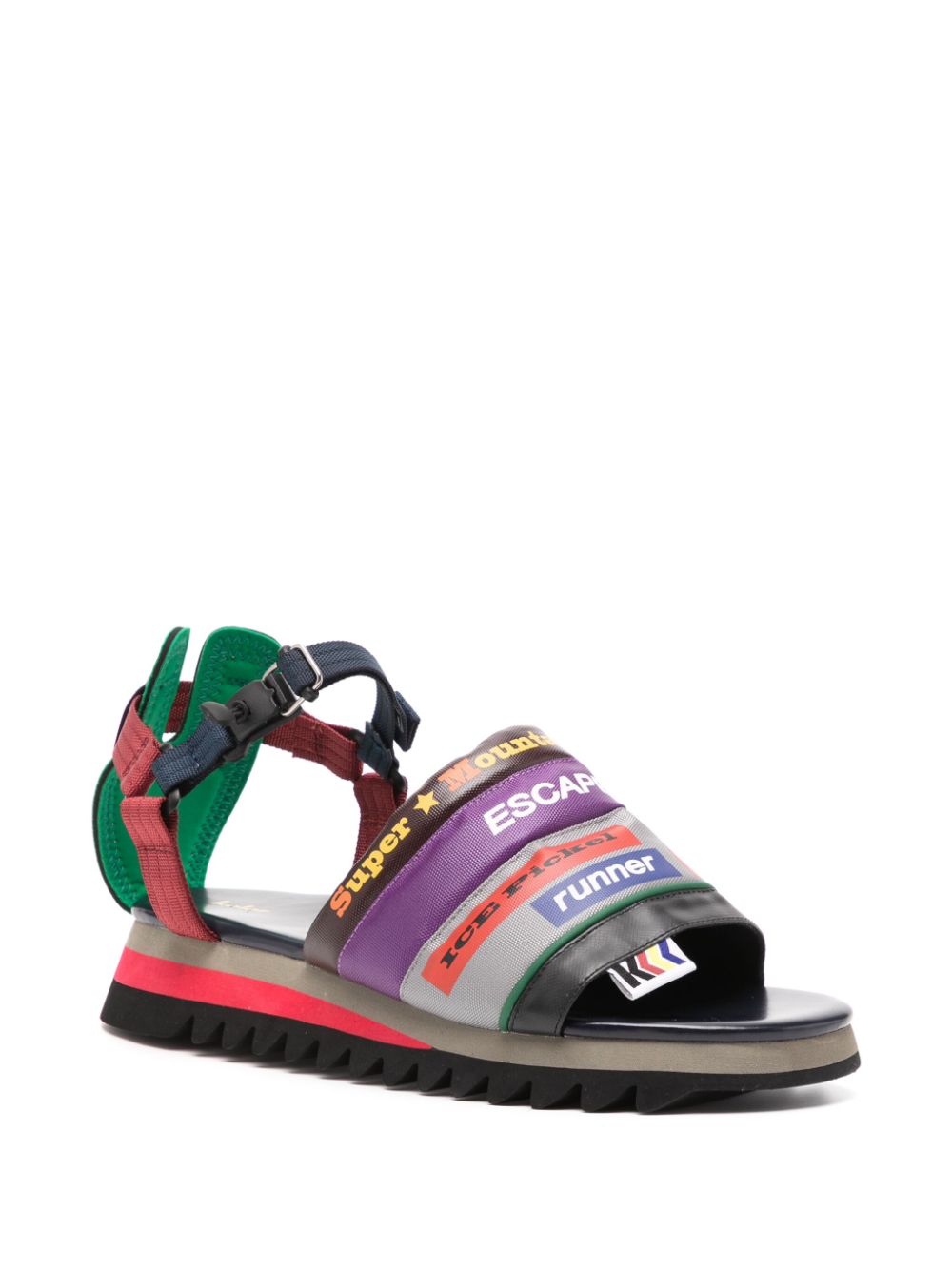 Kolor patchwork buckled sandals - Paars