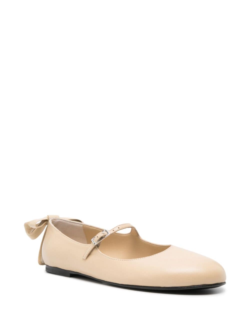 GIABORGHINI bow-detail leather ballerina shoes - Beige