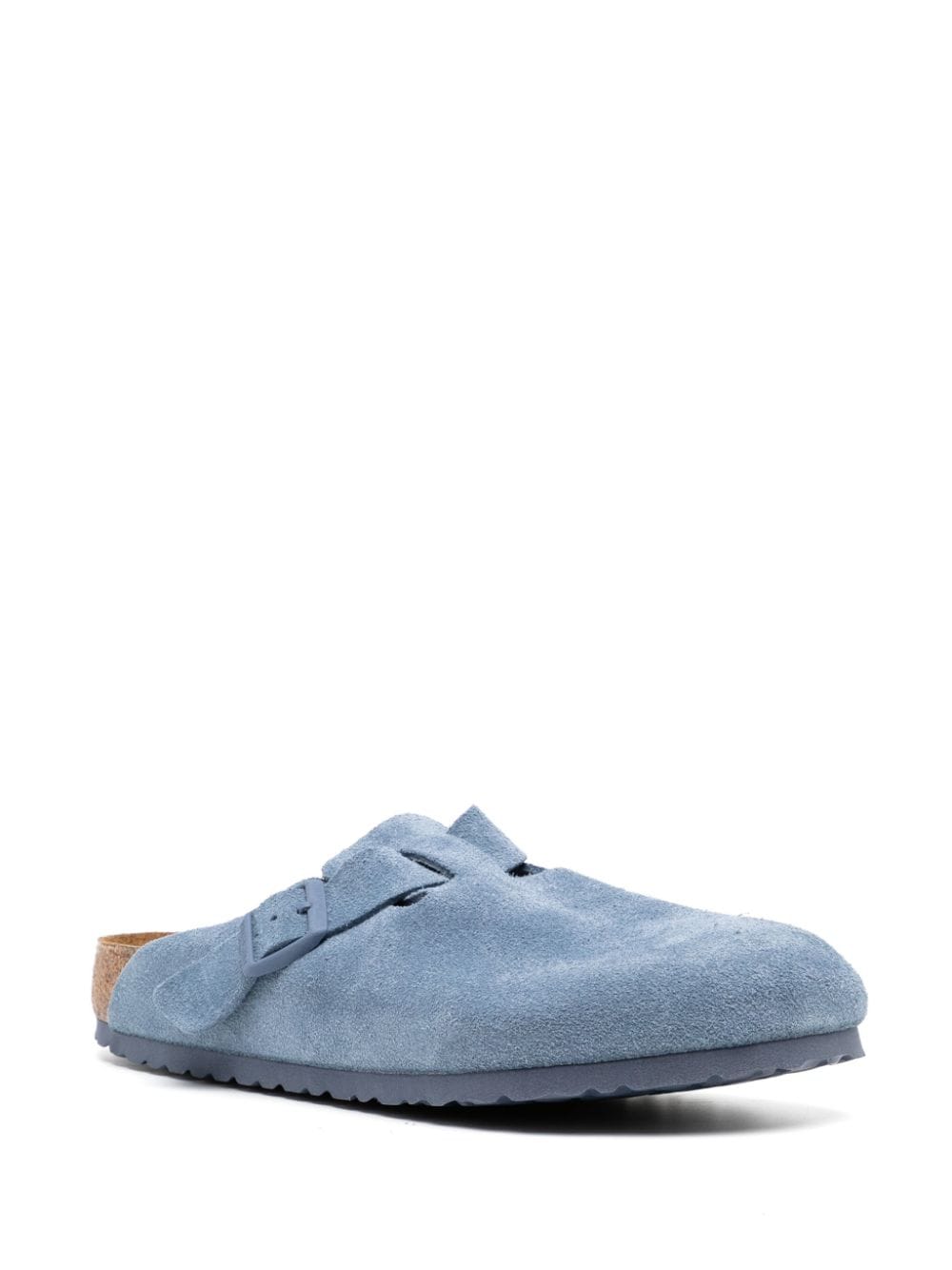 Birkenstock buckled suede leather slippers - Blauw