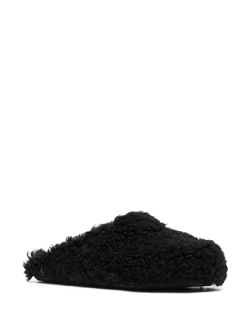 Marni Fussbet Sabot lammy slippers - Zwart