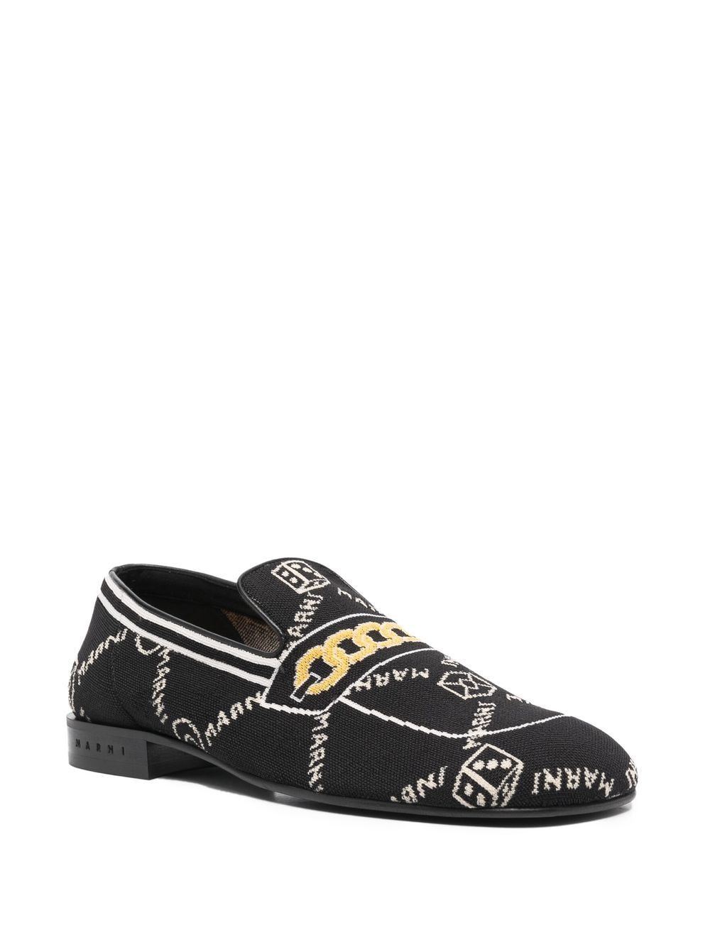 Marni Loafers met logoprint - Zwart