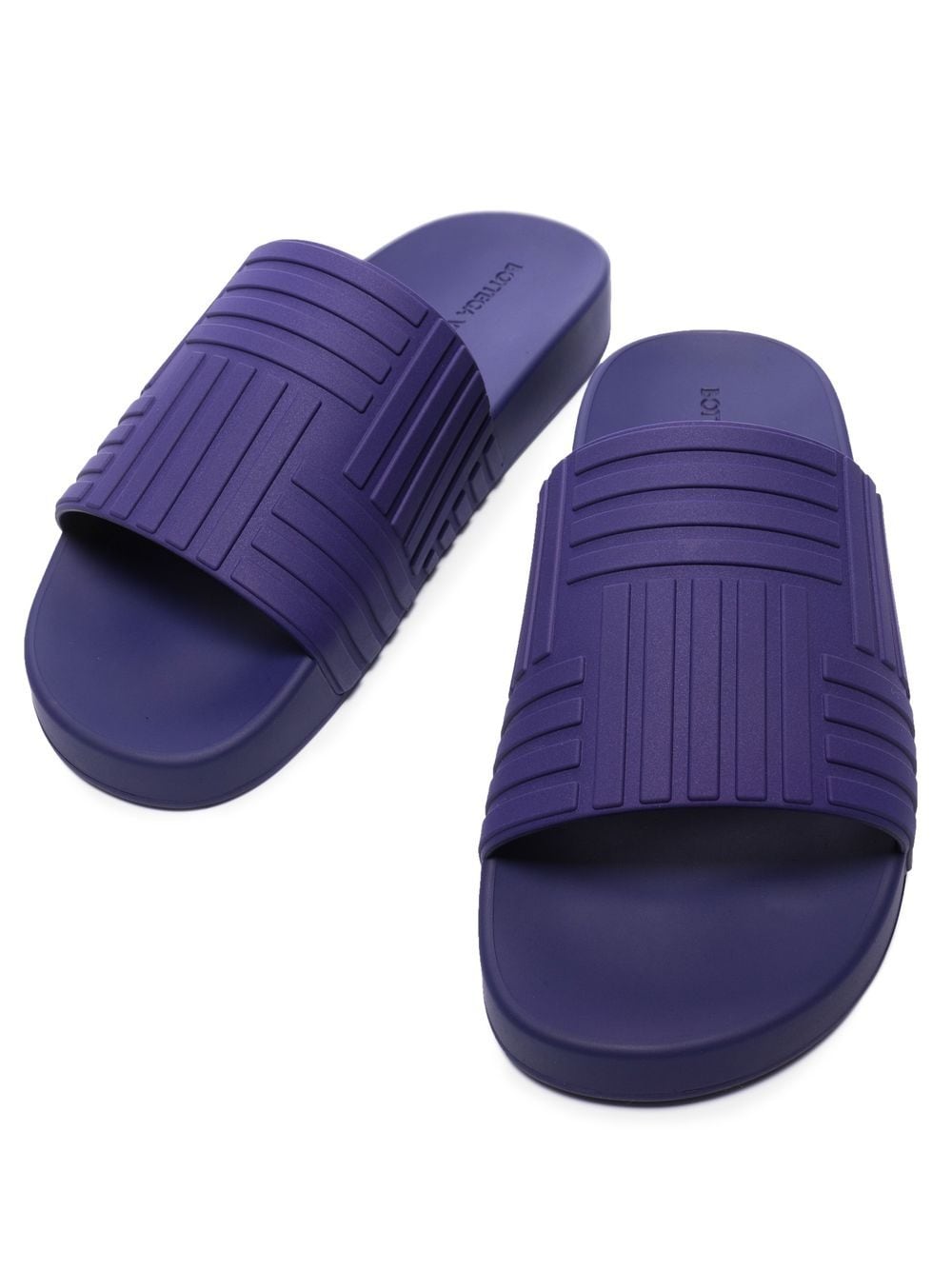 Bottega Veneta Intrecciato slippers met reliëf - Blauw