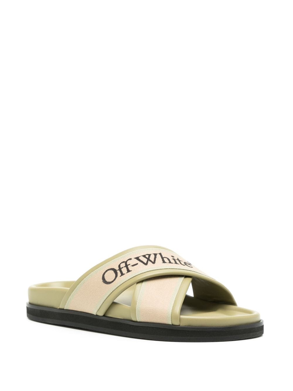 Off-White Cloud crossover slides - Groen