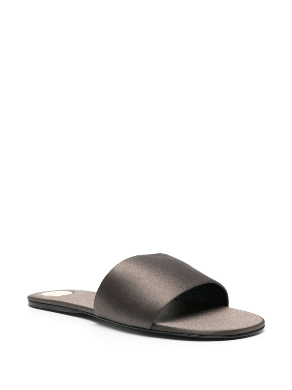 Saint Laurent Carlyle satin flat sandals - Grijs