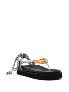 Maje bead-detailed lace-up sandals - Paars