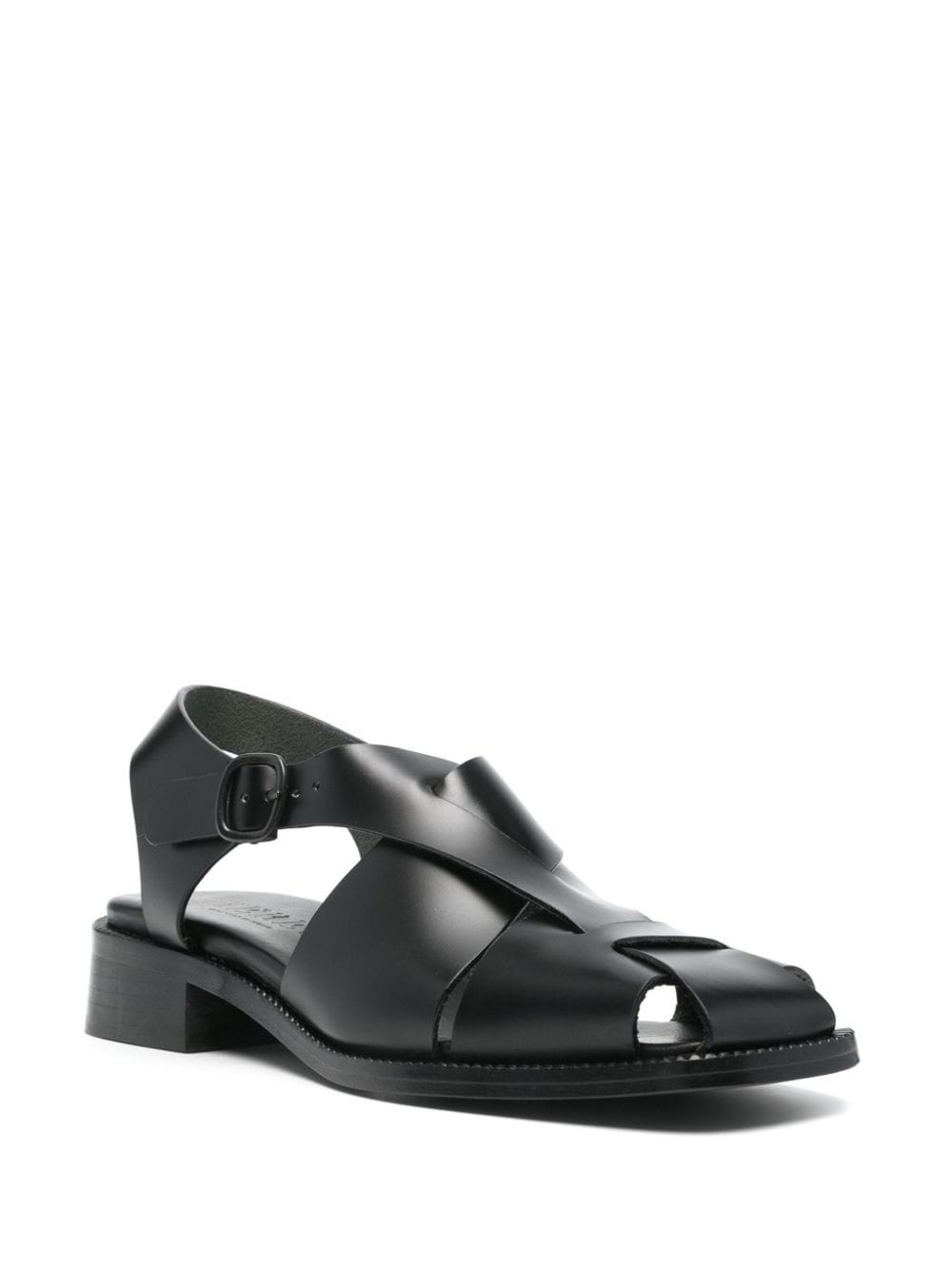 Hereu Raima asymmetric leather sandals - Zwart
