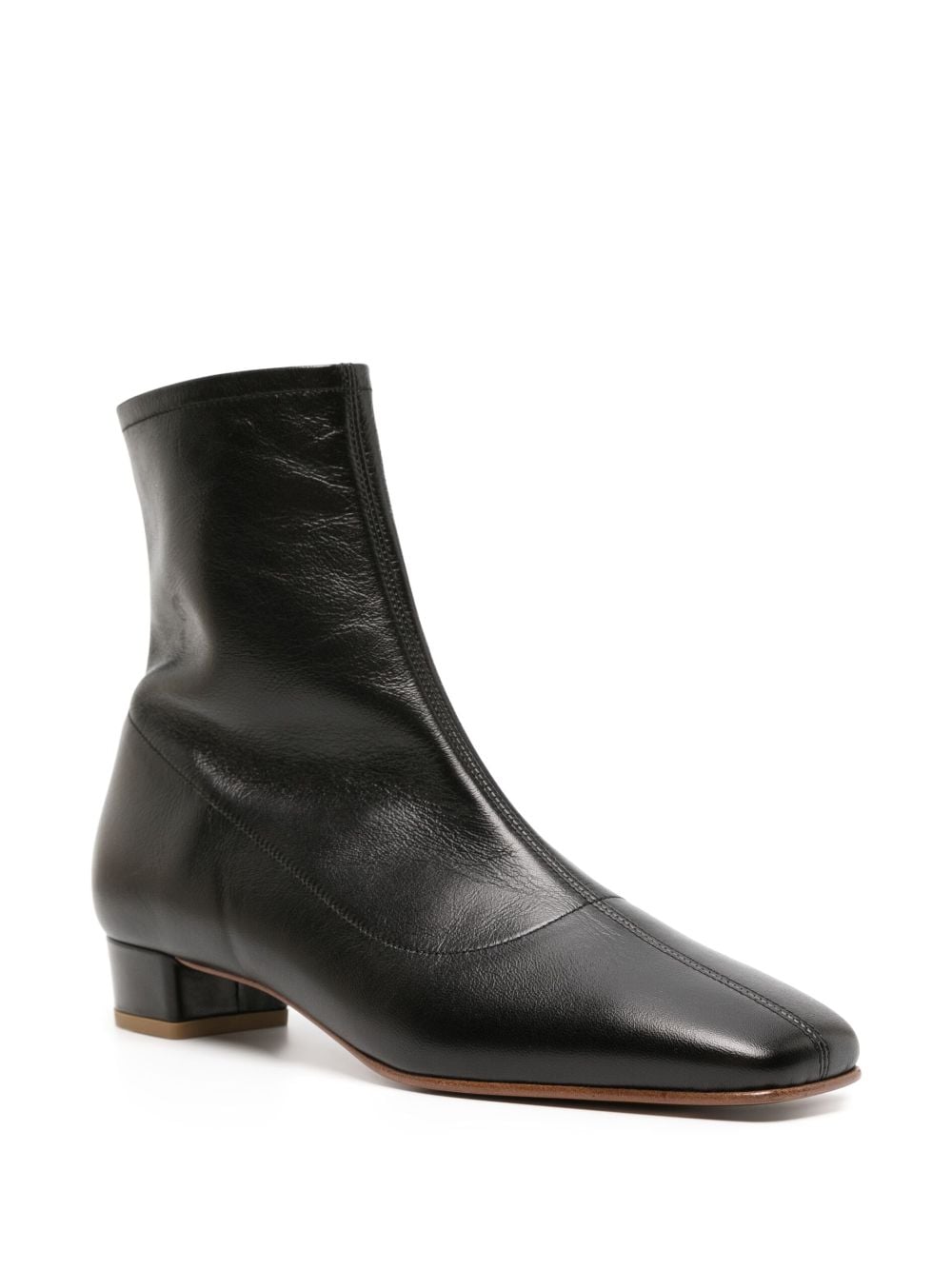 BY FAR Este 30mm leather ankle boots - Zwart