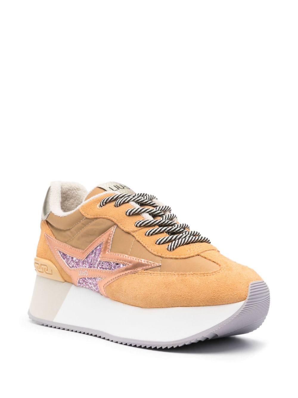 LIU JO sequin-detail panelled sneakers - Oranje