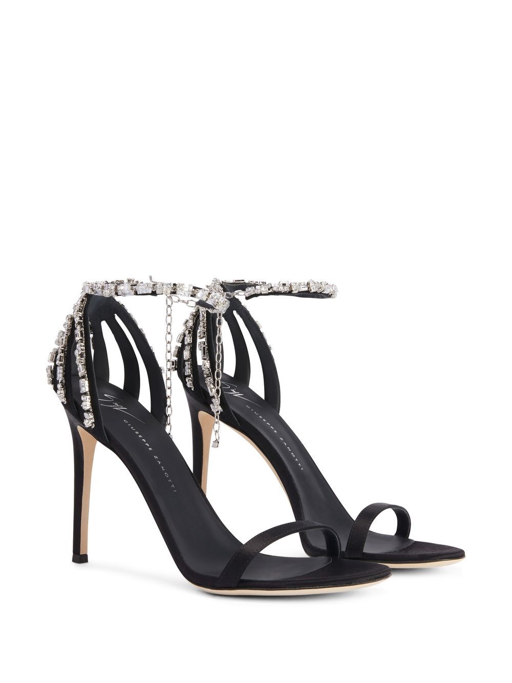 Giuseppe Zanotti Adele sandalen met kristal - Zwart