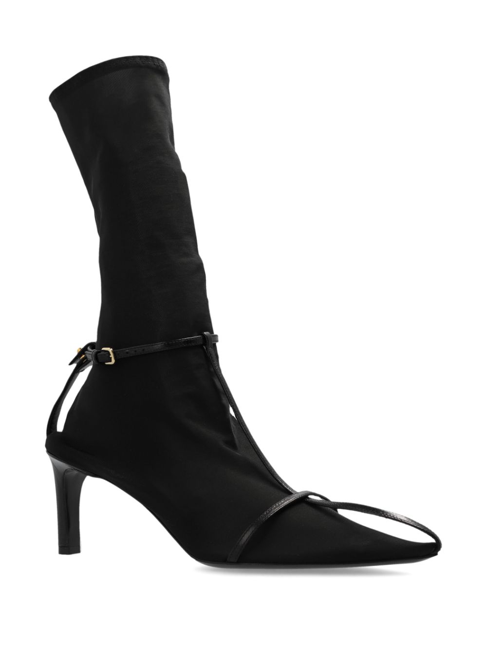 Jil Sander leather-trim sock boots - Zwart