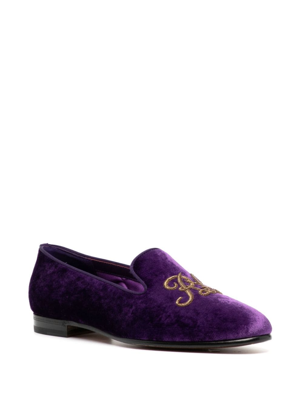 Ralph Lauren Collection Alonzo velvet-finish loafers - Paars