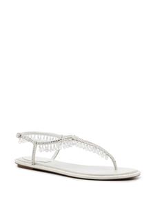 René Caovilla crystal-embellished sandals - Wit