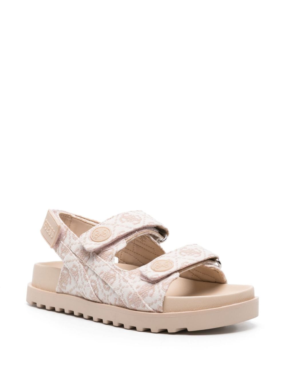 GUESS USA logo-jacquard strappy sandals - Wit