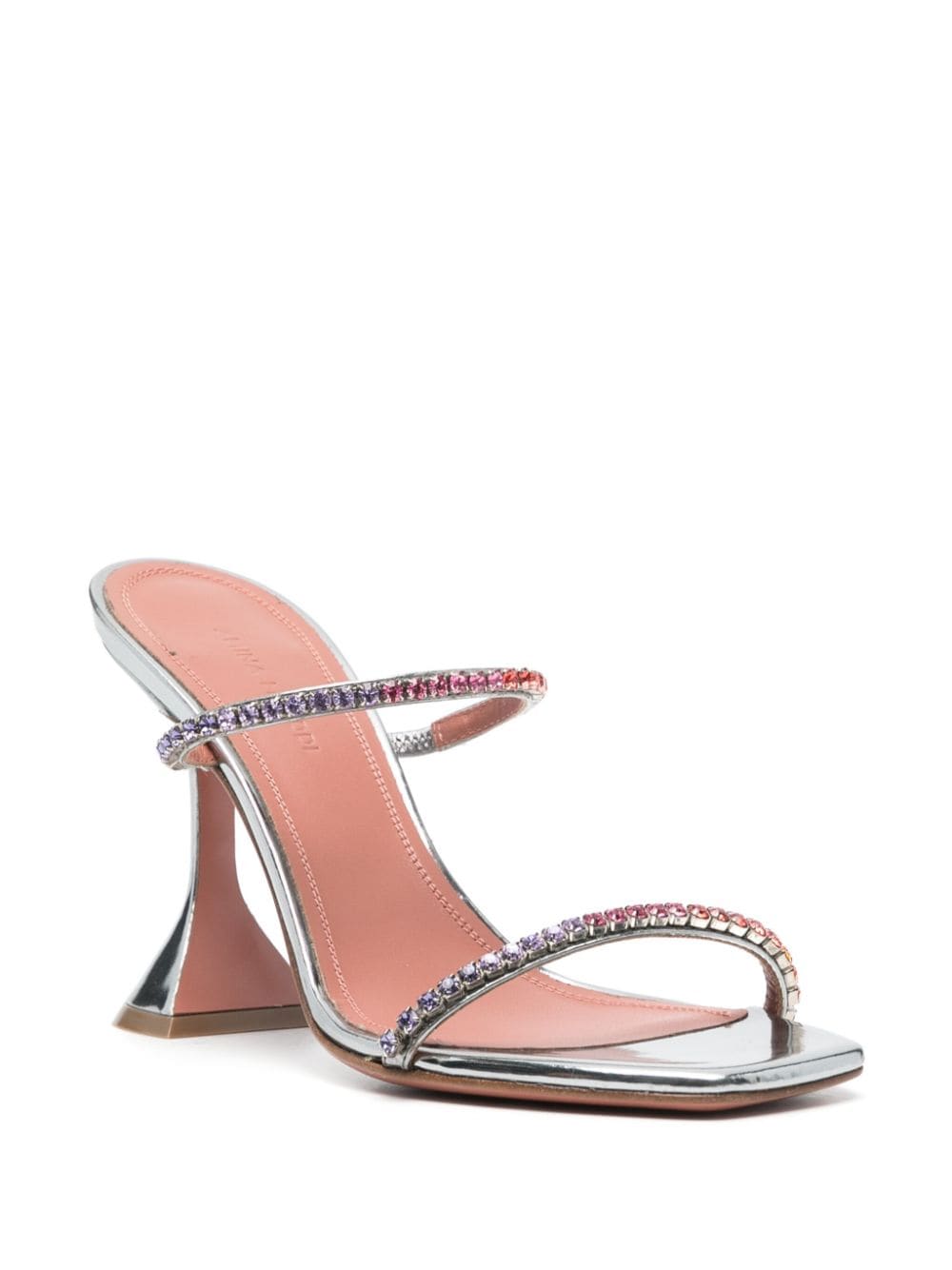 Amina Muaddi Gilda 95mm crystal-embellished sandals - Zilver