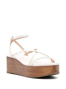 Stuart Weitzman Wovette wedge sandals - Beige