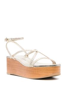 Stuart Weitzman Wovette wedge sandals - Goud