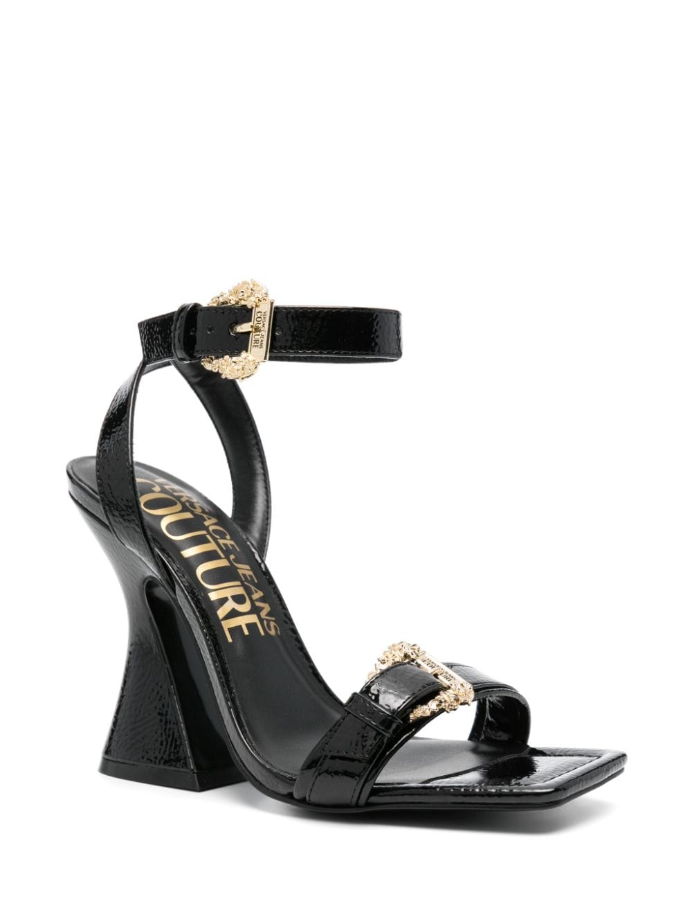 Versace Jeans Couture 110mm buckle-detail sandals - Zwart