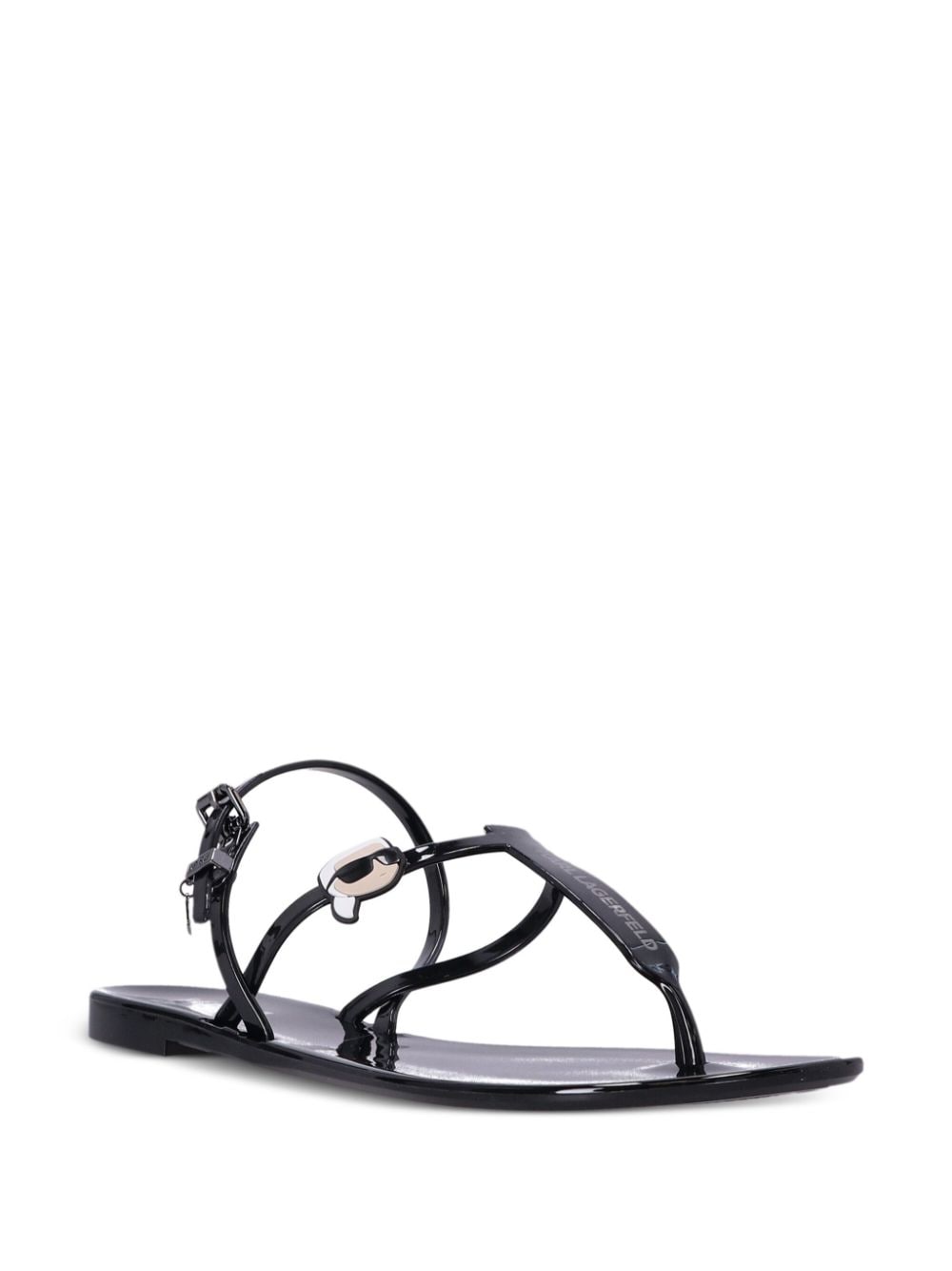 Karl Lagerfeld Ikonik Karl NFT sandalen met laklaag - Zwart
