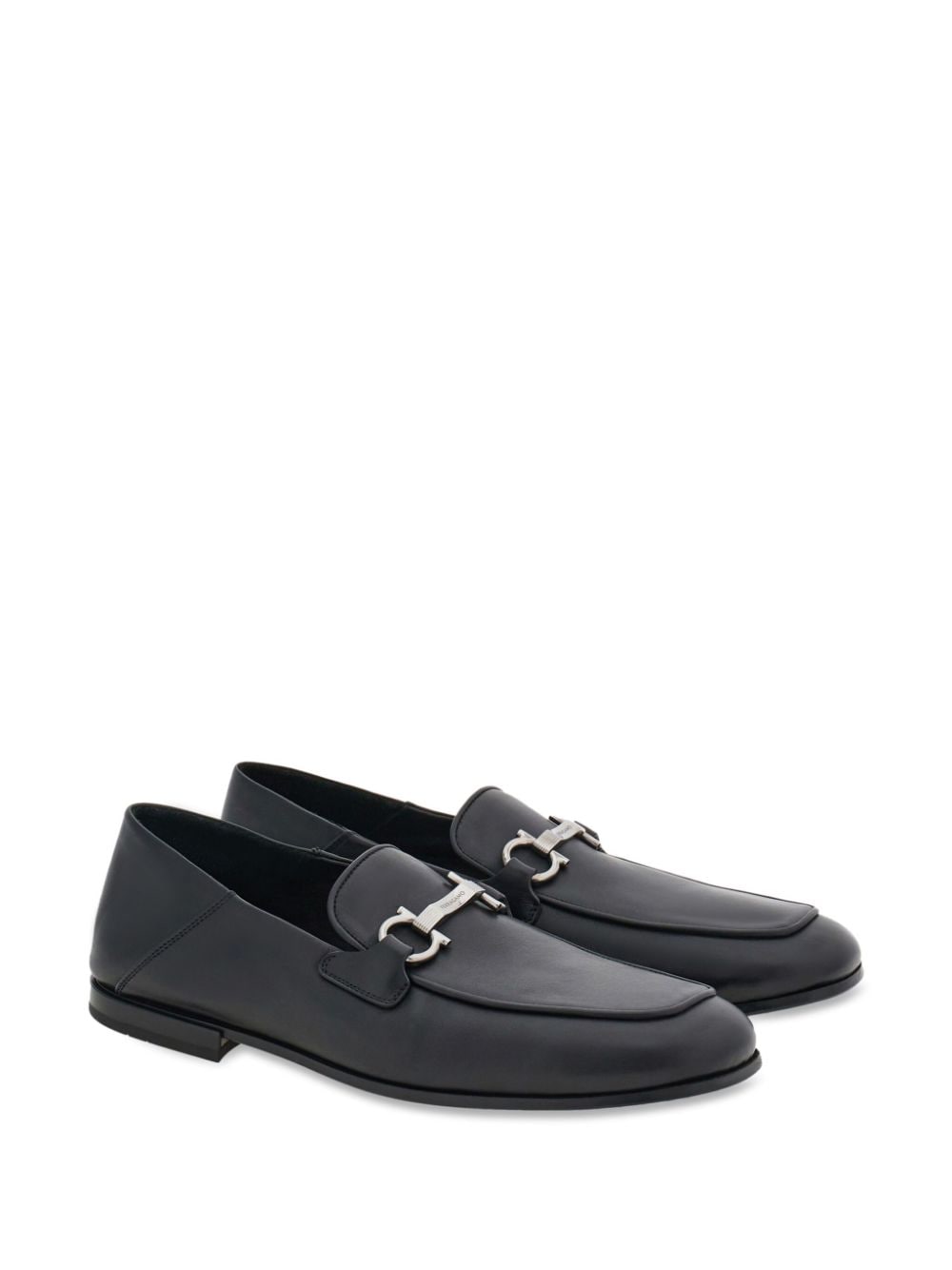 Ferragamo Gancini leather loafers - Zwart